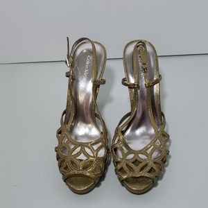 Calvin Klein Gold Strappy Stiletto Heels